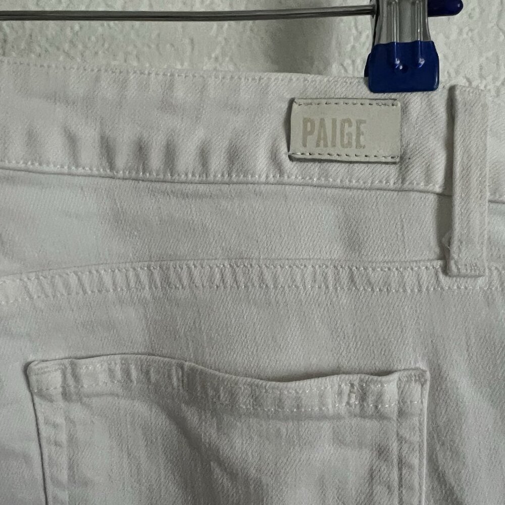 Paige 29” Waist Brigitte White Straight Leg Jeans 27” Inseam - Picture 5 of 8